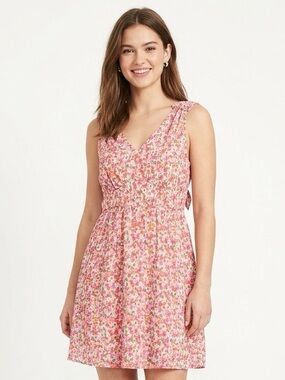 Time and Tru Pink Floral Tie-Back Sundress